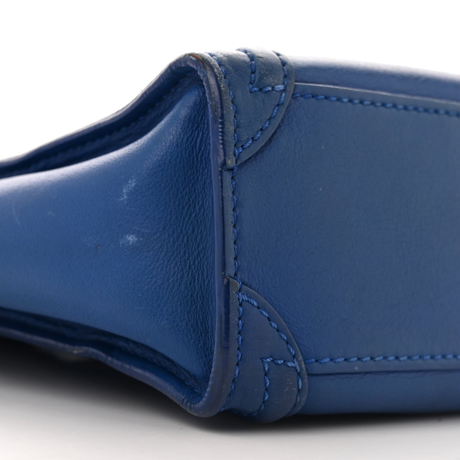 Celine Drummed Calfskin Nano Luggage Indigo 9 of 14