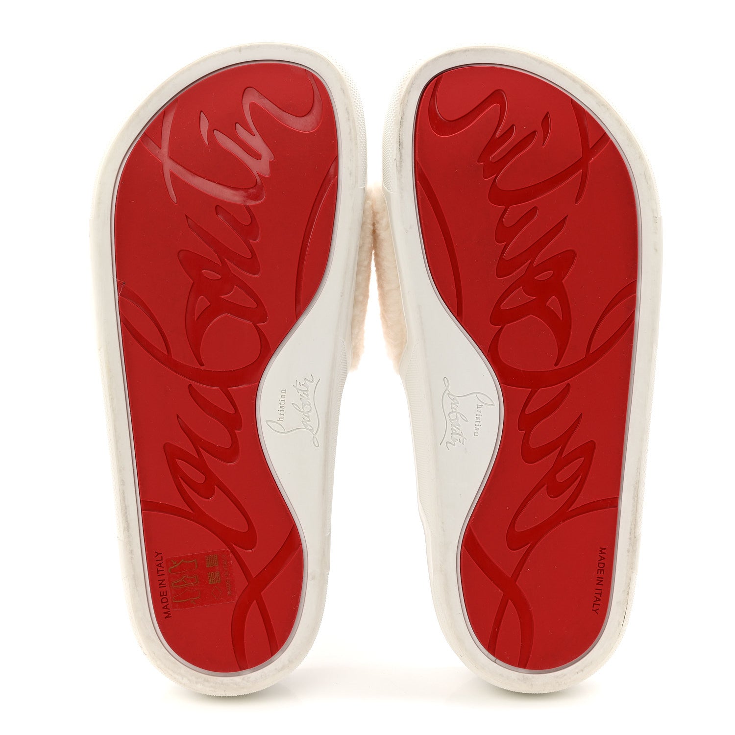 Christian Louboutin Faux Shearling Embroidered Pool Donna Flat