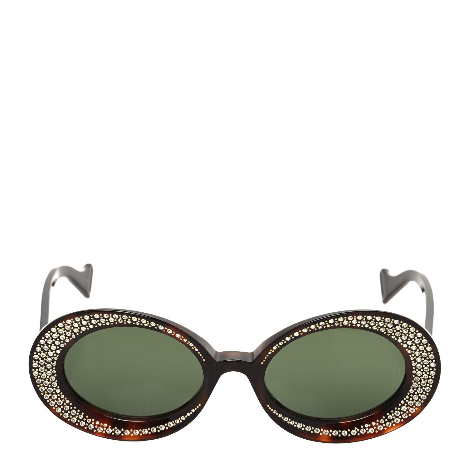 Gucci Acetate Crystal Round Sunglasses GG0618S Tortoiseshell 2 of 6