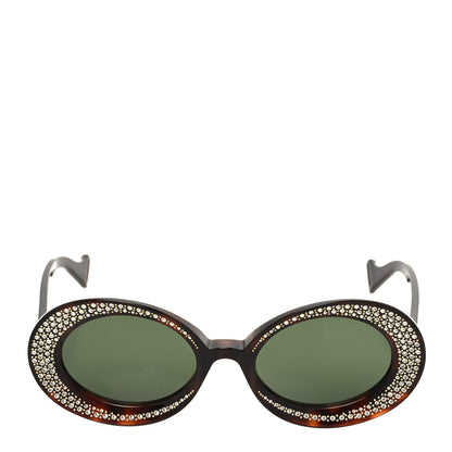 Gucci Acetate Crystal Round Sunglasses GG0618S Tortoiseshell 2 of 6