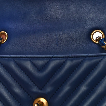 Chanel Lambskin Chevron Quilted Extra Mini Rectangular Flap Blue 10 of 14
