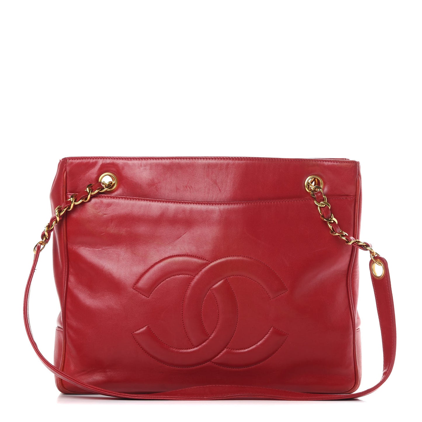 Lambskin CC Shoulder Bag Red