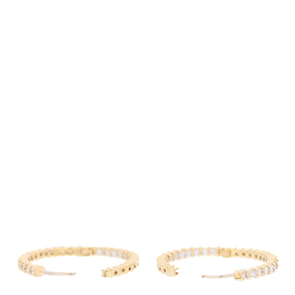 Roberto Coin 18K Yellow Gold Diamond 25mm Inside Out Hoop Earrings 3 of 5