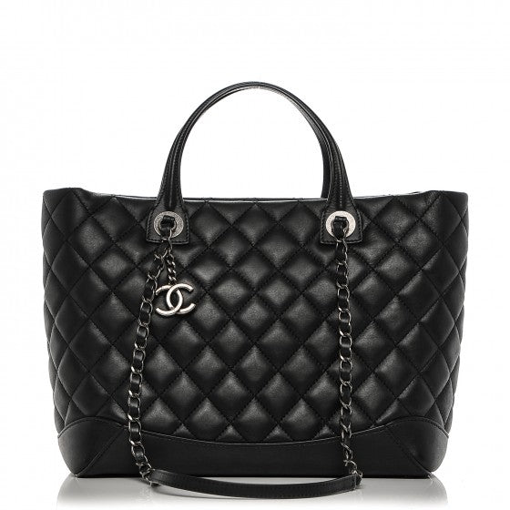 Chanel Calfskin Quilted Small Easy Shopping Tote Black 1 of 14