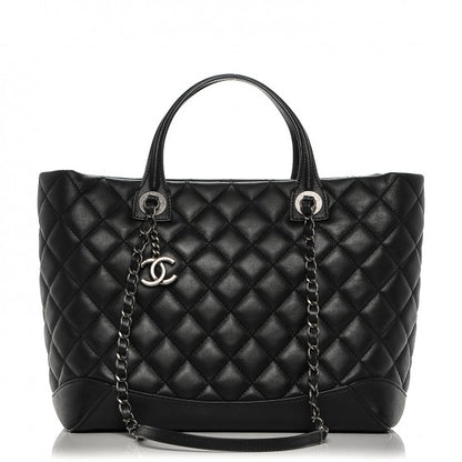 Chanel Calfskin Quilted Small Easy Shopping Tote Black 1 of 14