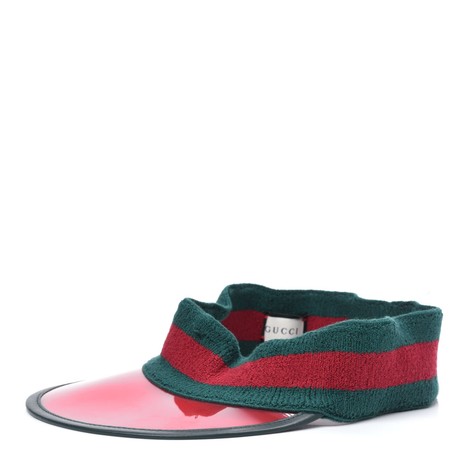 Gucci Vinyl Web Visor M Green Red 1 of 7