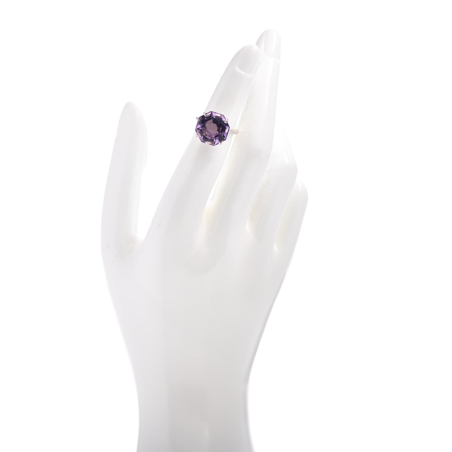Sterling Silver Amethyst Sparklers Octagonal Cocktail Ring 47 4