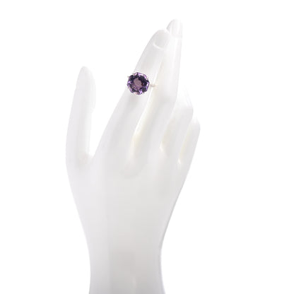 Tiffany Sterling Silver Amethyst Sparklers Octagonal Cocktail Ring 47 4 2 of 5