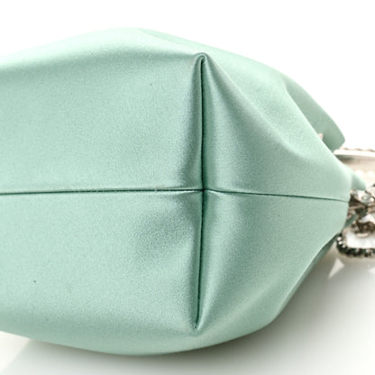 Jimmy Choo Satin  Crystal Embellished Bon Bon Bucket Bag Celeste 9 of 10