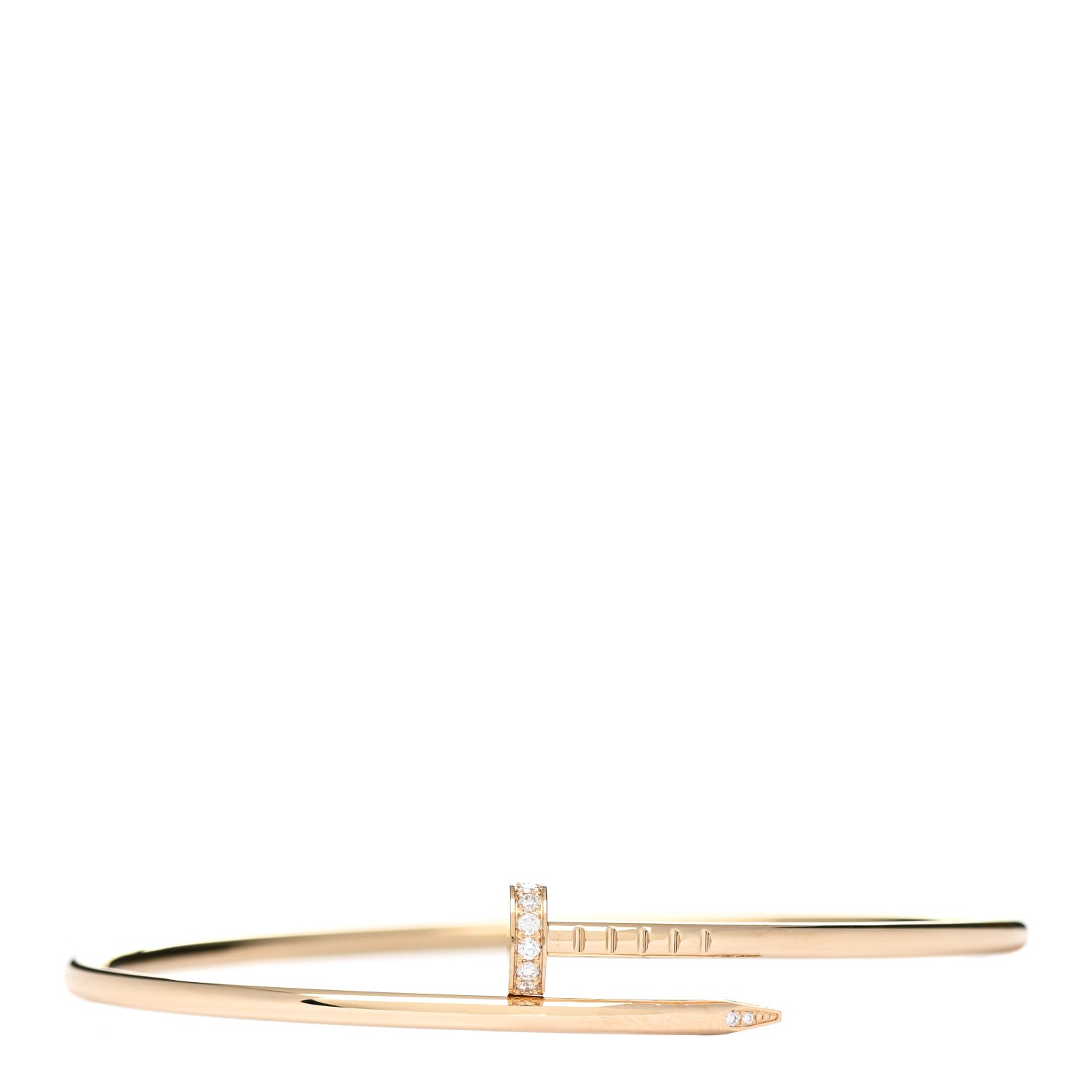 Cartier 18K Yellow Gold Diamond Small Juste Un Clou Bracelet 18 1 of 3