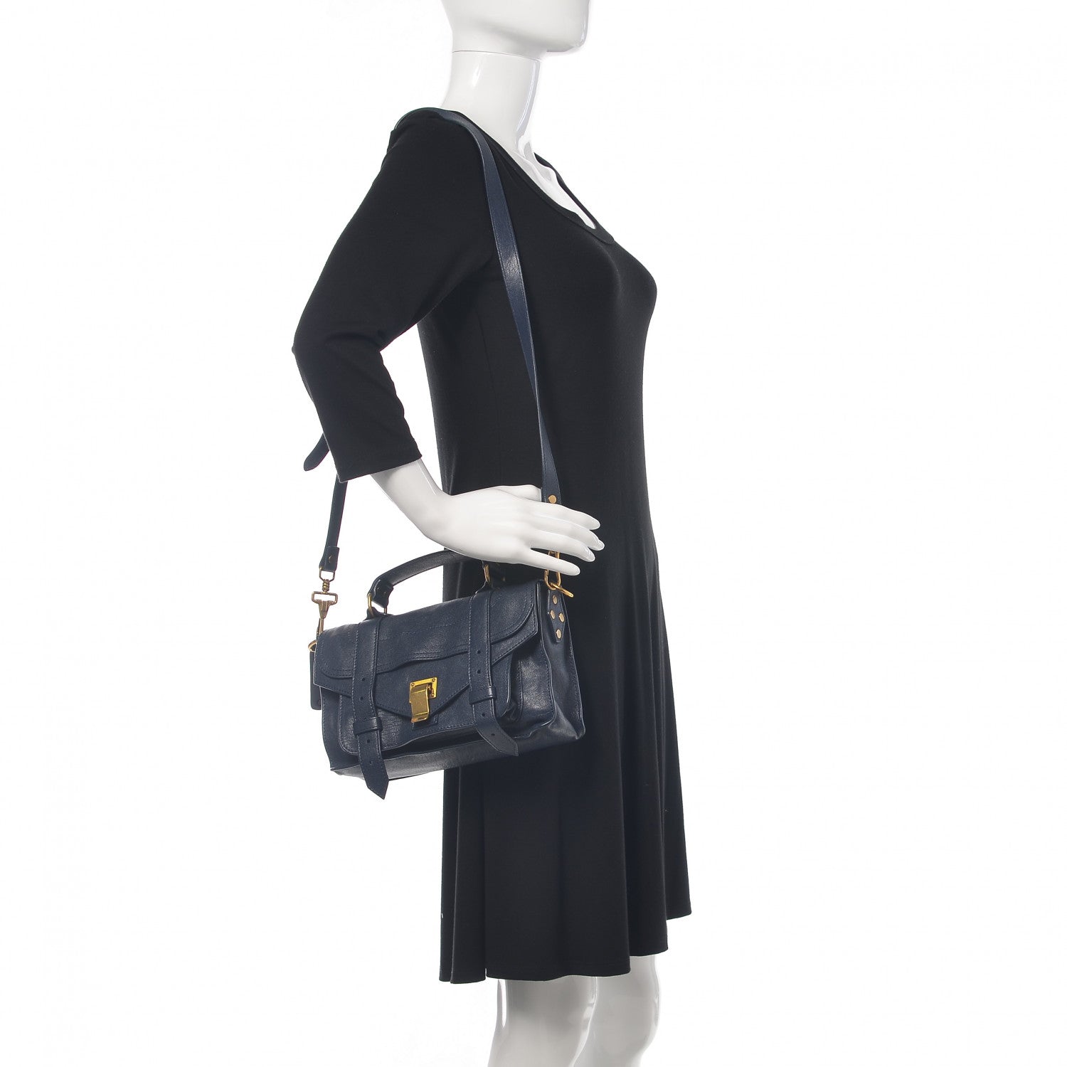 Proenza Schouler Lambskin Tiny PS1 Satchel Midnight 2 of 9