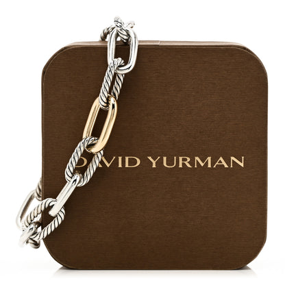 David Yurman Sterling Silver 18K Yellow Gold 11mm DY Madison Link Chain Bracelet 5 of 5