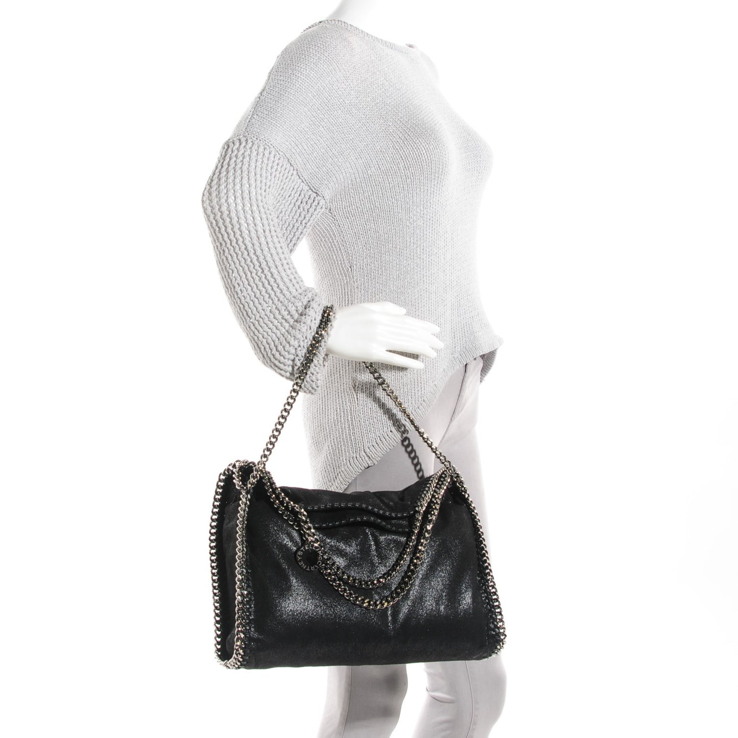 Shaggy Deer Falabella Fold Over Tote Black