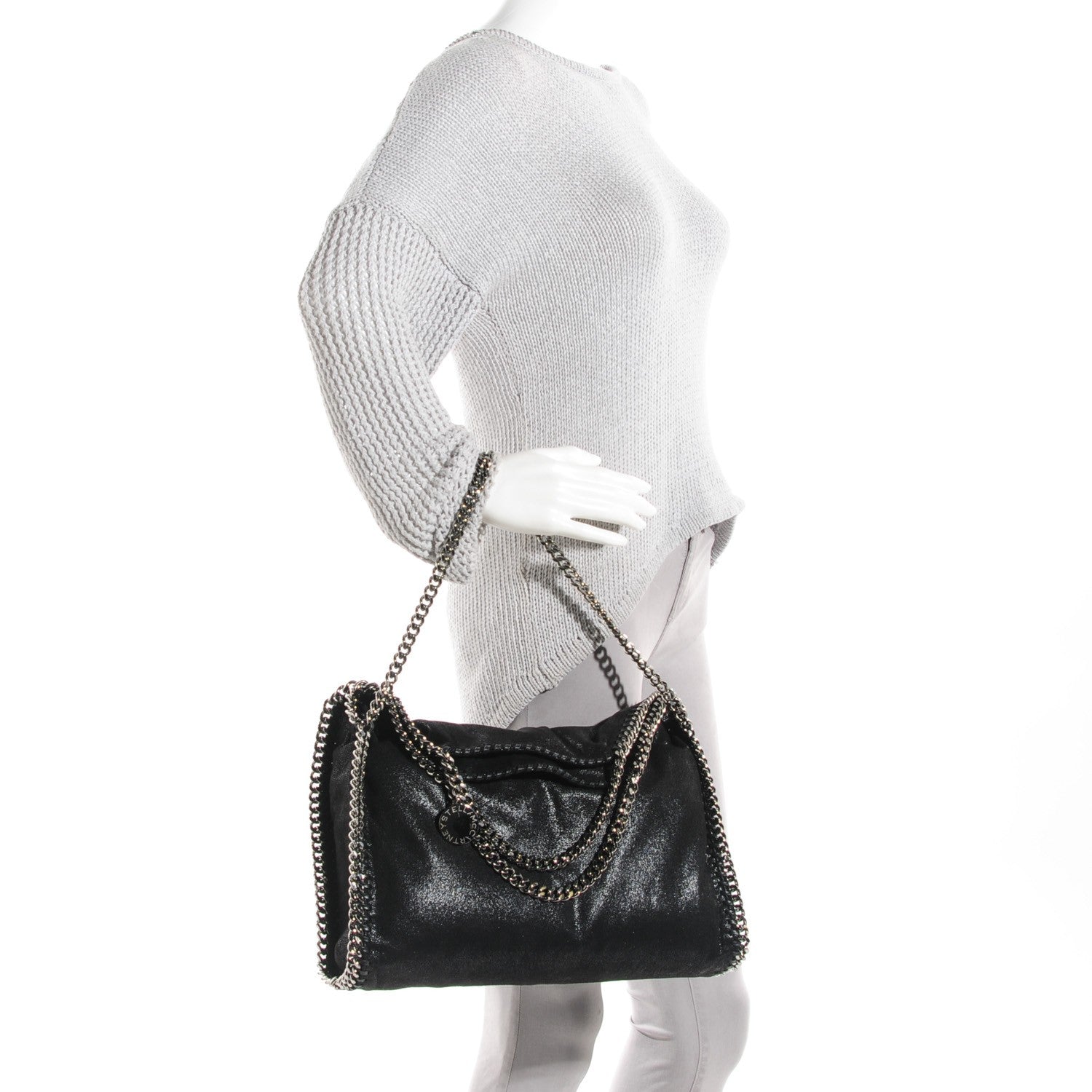 Stella McCartney Shaggy Deer Falabella Fold Over Tote Black 2 of 9