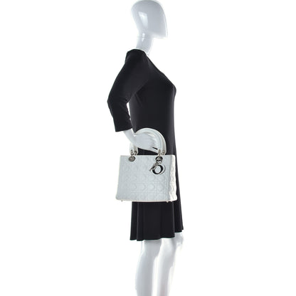 Christian Dior Lambskin Cannage Medium Lady Dior White 2 of 24