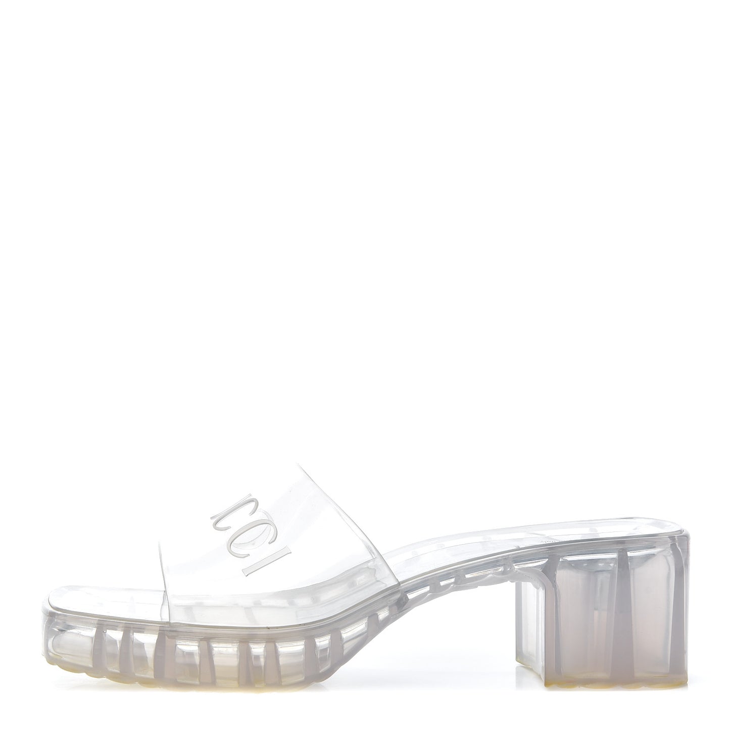 Rubber Gucci Logo Womens Platform 20/60mm Slide Sandals 39 Transparent