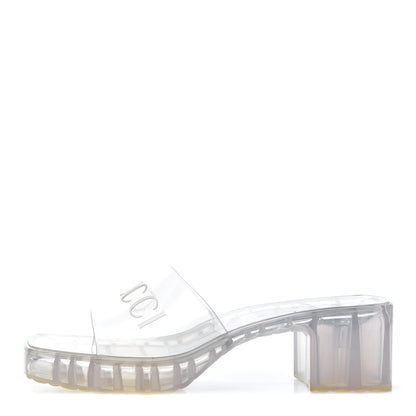 Gucci Rubber Gucci Logo Womens Platform 20/60mm Slide Sandals 39 Transparent 1 of 13