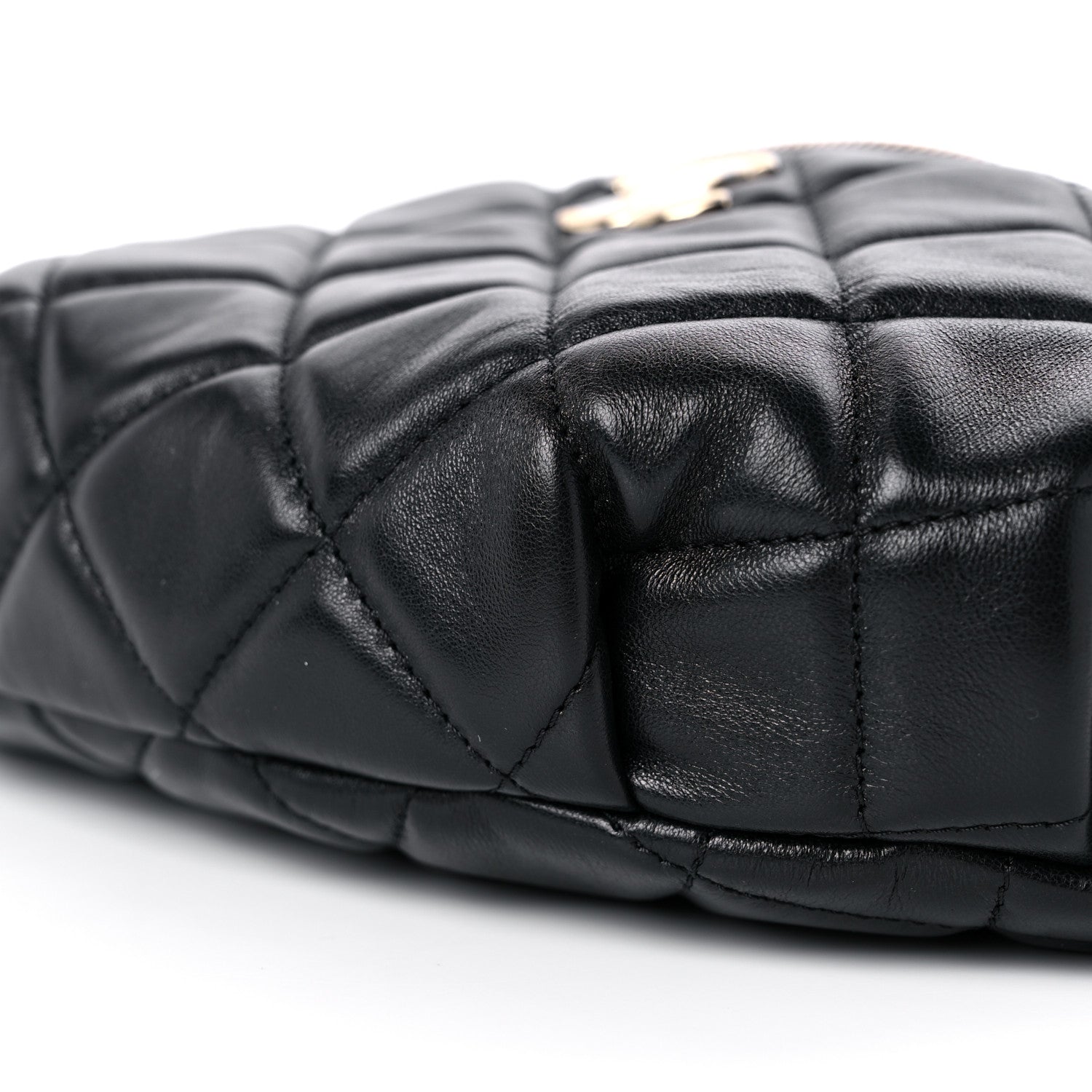 Chanel Lambskin Quilted Waist Bag Fanny Pack Black 9 of 10
