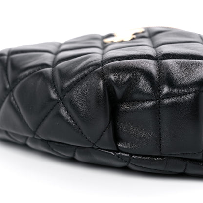 Chanel Lambskin Quilted Waist Bag Fanny Pack Black 9 of 10