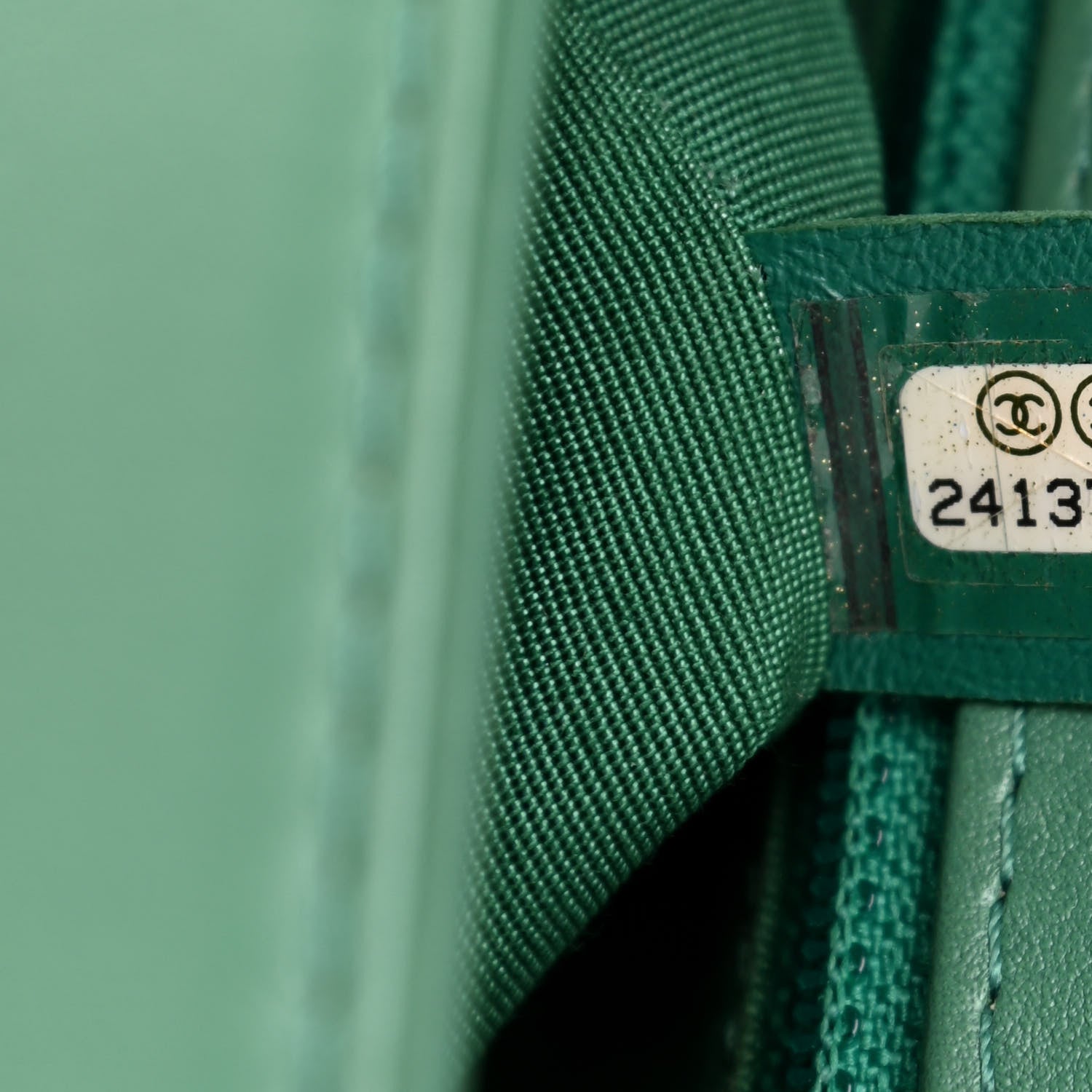 Chanel Calfskin Chevron Quilted New Medium Braided Boy Flap Green 7 of 10