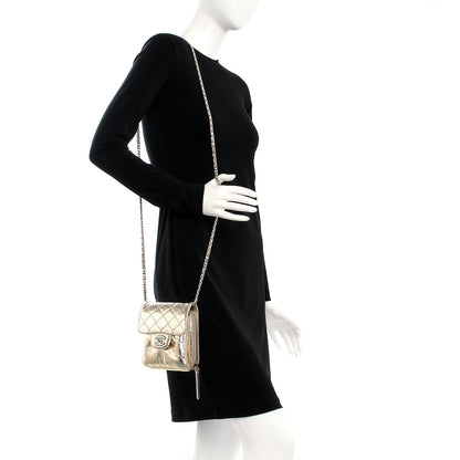 Chanel Crackled Aged Calfskin Mini Crossbody Flap Gold 2 of 8