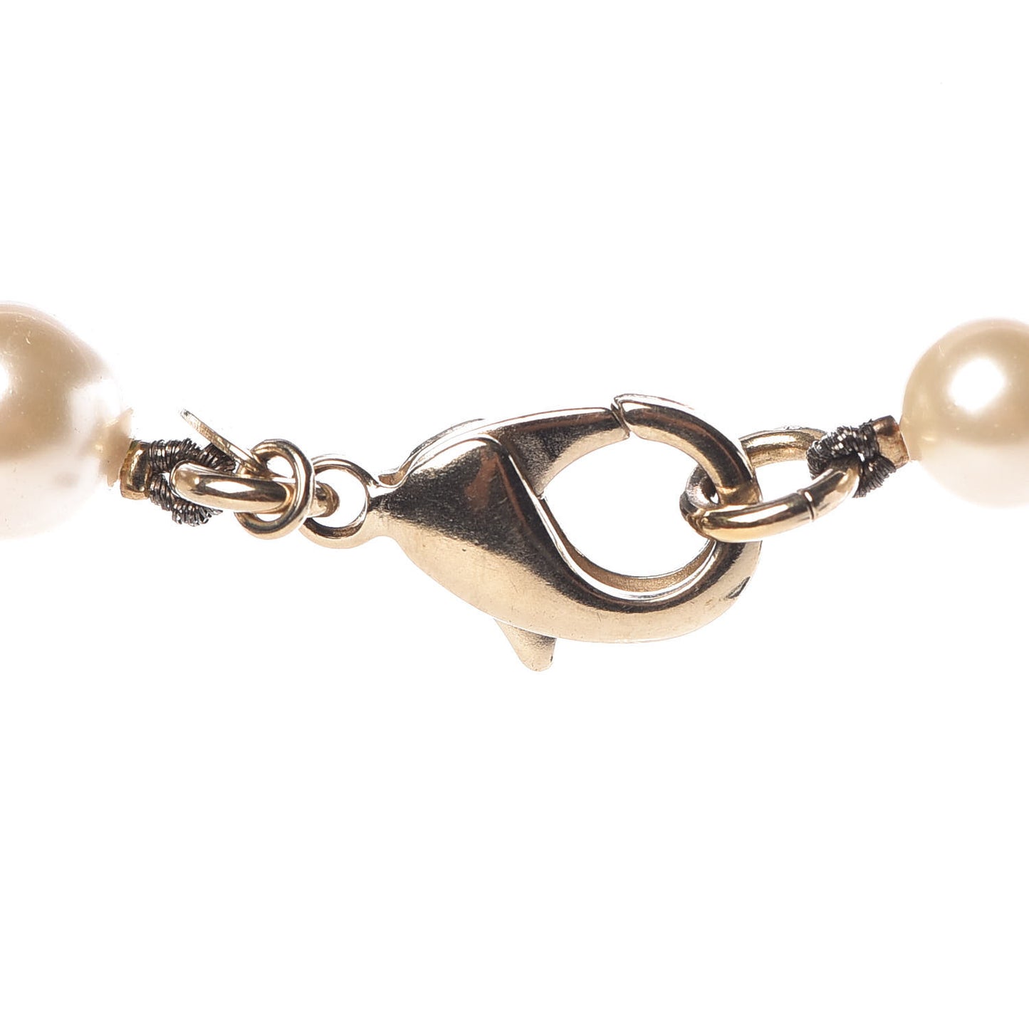 Crystal Pearl CC Short Necklace Gold