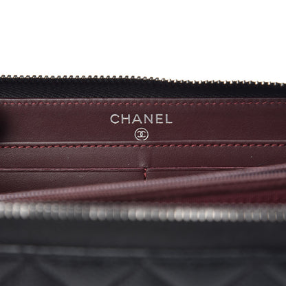 Chanel Caviar Quilted Large Gusset Zip Around Wallet Black 6 of 9