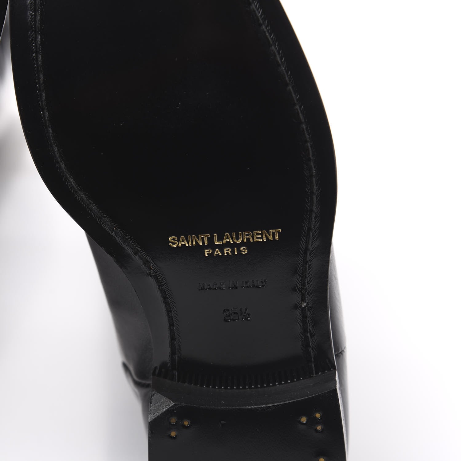 Saint Laurent Calfskin Thigh High Boots 35.5 Black 6 of 6