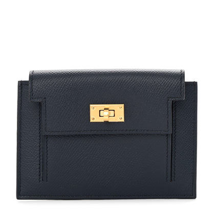 Hermes Epsom Kelly Pocket Compact Wallet Bleu Indigo 1 of 10
