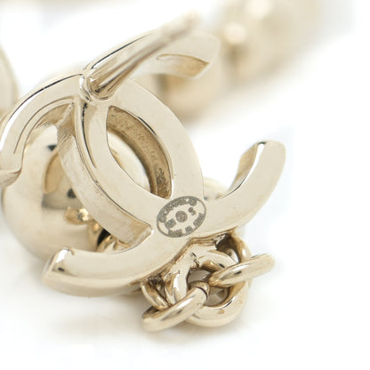 Chanel Metal CC Bead Drop Earrings Gold 4 of 5