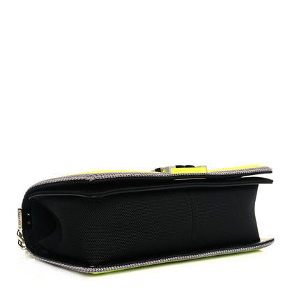 Chanel Canvas Quilted Medium Fluo Boy Flap Black Grey Yellow 4 of 12
