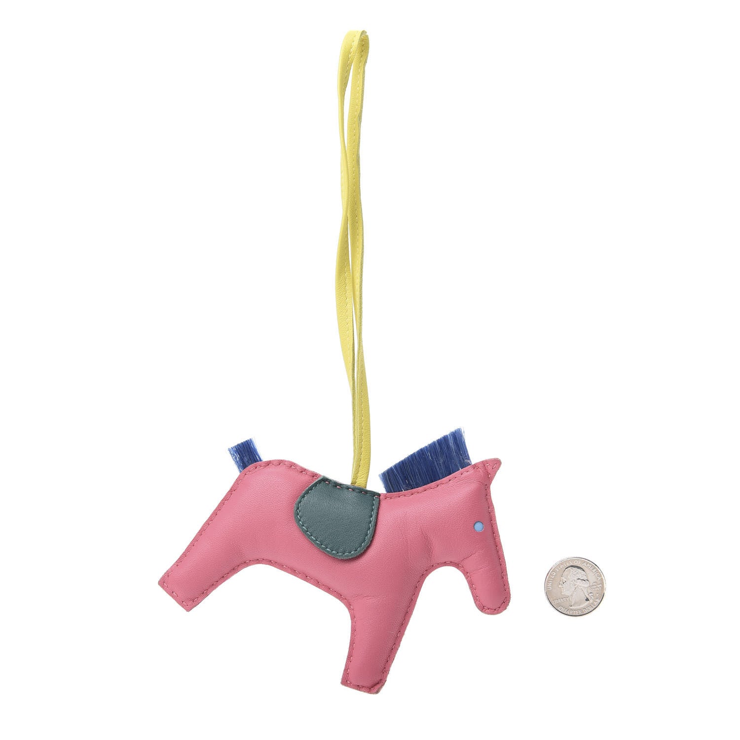 Hermes Milo Lambskin Horse Hair Grigri Rodeo Horse Bag Charm MM Rose Azalee Malachite Lime 2 of 5