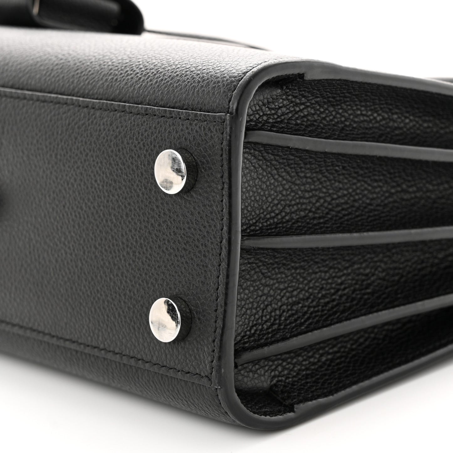 Grained Calfskin Nano Sac De Jour Black