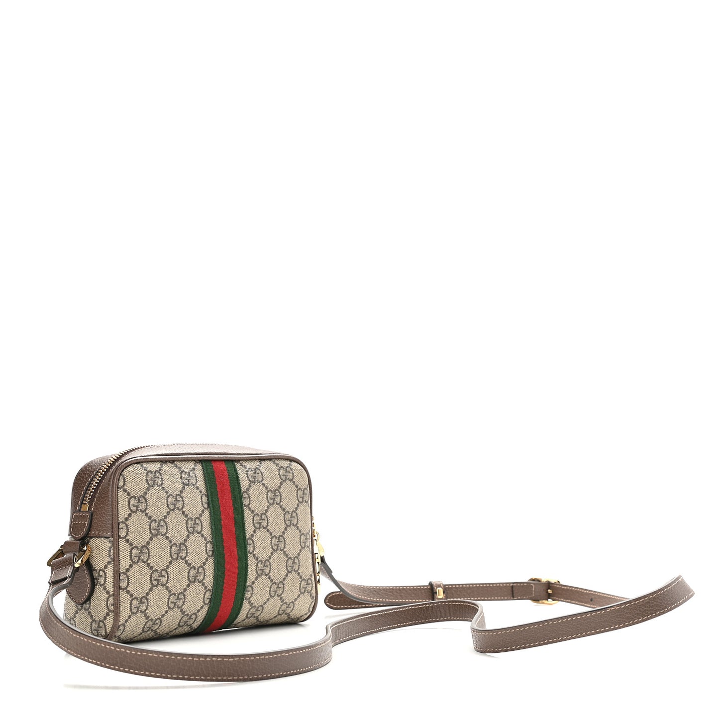 GG Supreme Monogram Web Mini Ophidia Shoulder Bag Brown