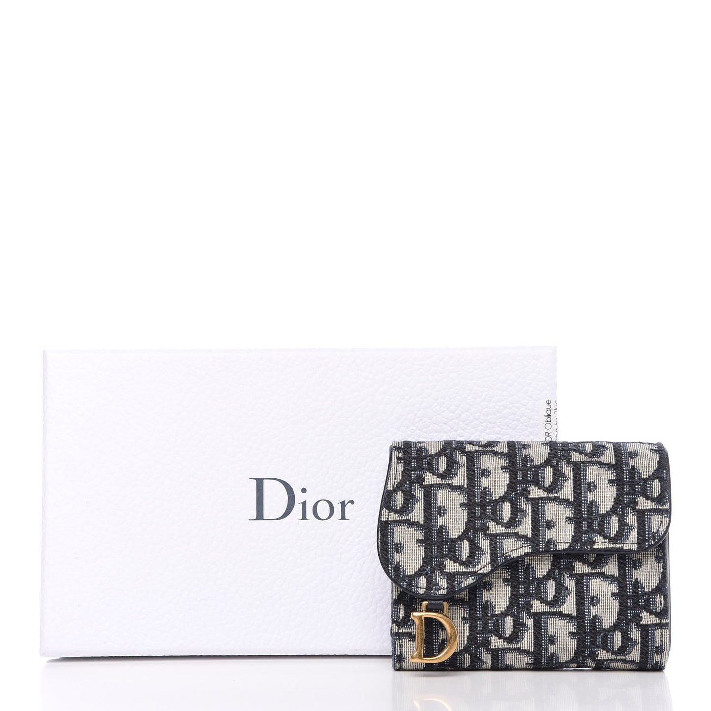 Oblique Saddle Card Holder Blue