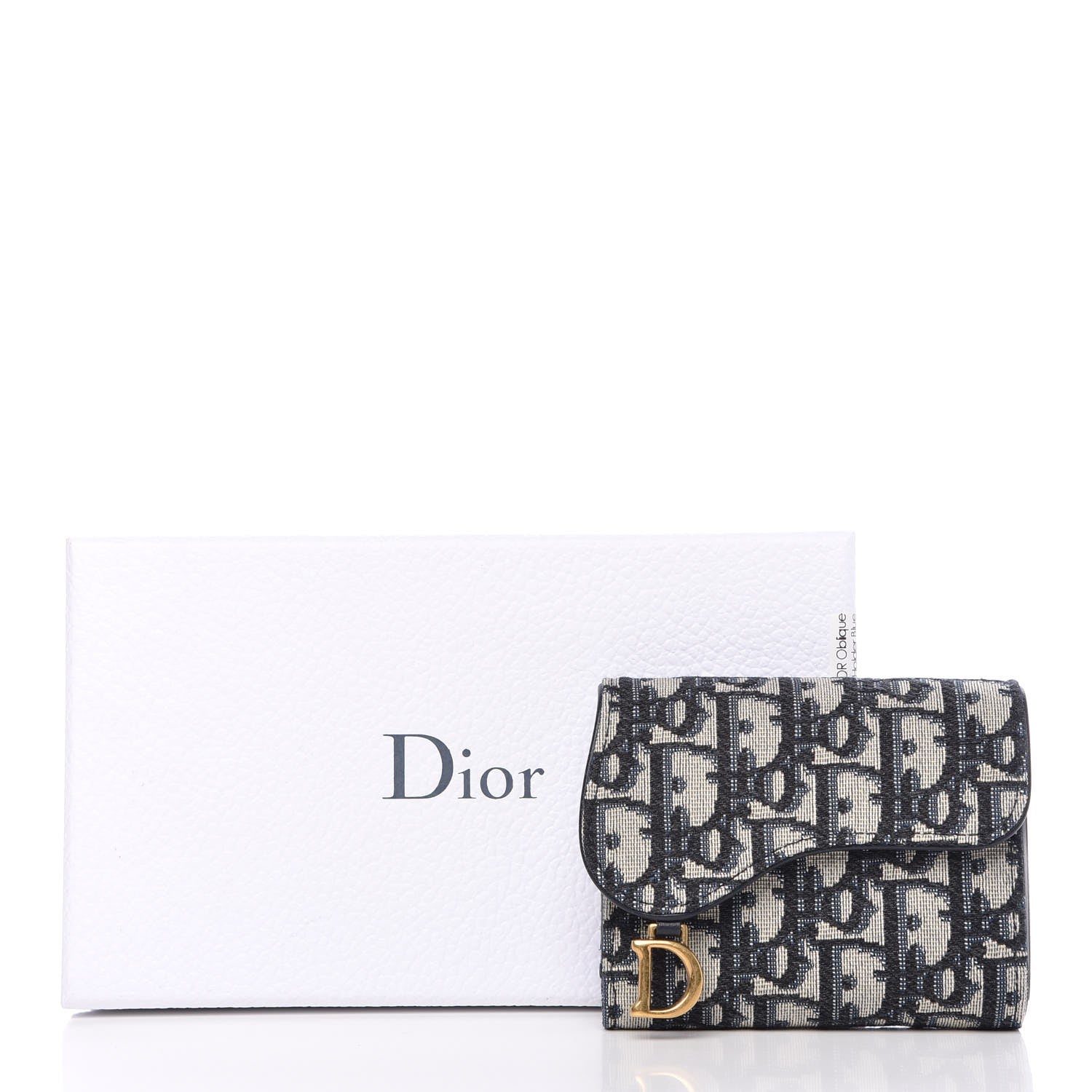 Christian Dior Oblique Saddle Card Holder Blue 11 of 11