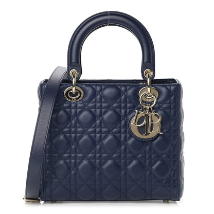 Christian Dior Lambskin Cannage Medium Lady Dior Blue 1 of 11