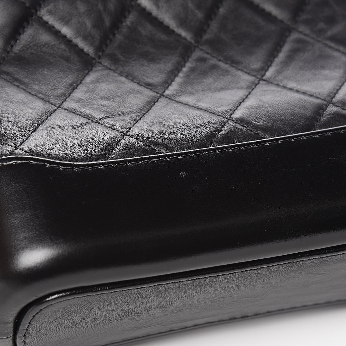 Aged Calfskin Quilted Small Gabrielle Hobo Black