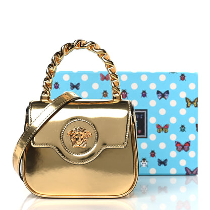 Versace Metallic Calfskin Mini La Medusa Bag Gold 2 of 9