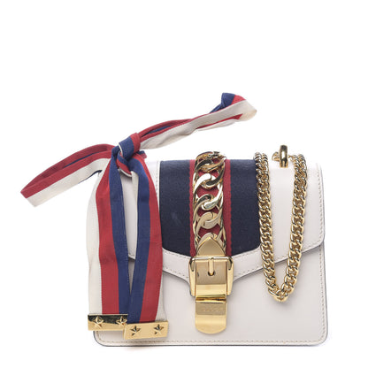 Gucci Calfskin Mini Sylvie Chain Shoulder Bag White 1 of 12
