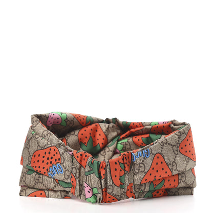 Gucci Silk Monogram Strawberry Print Headband M 3 of 4