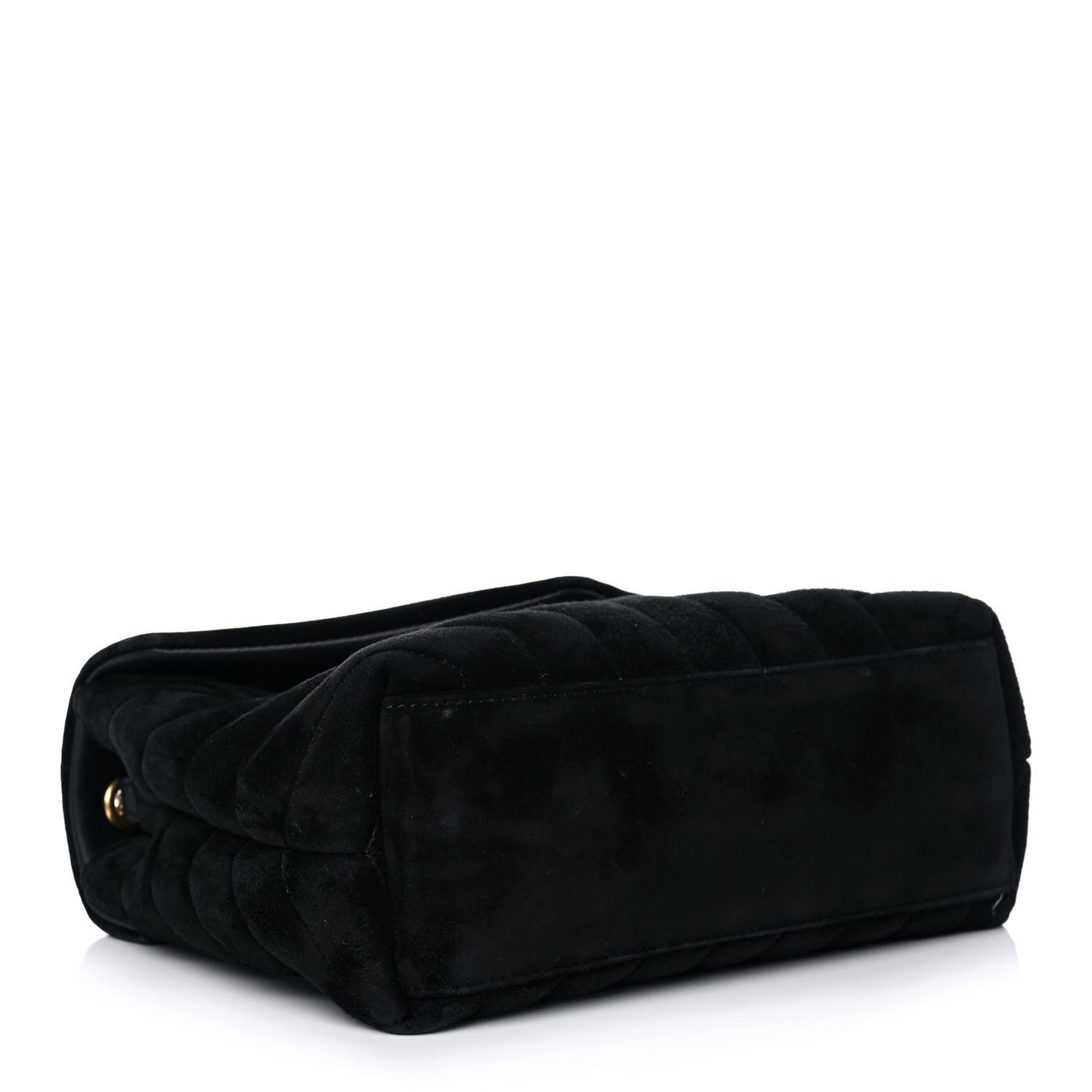 Velvet Y Quilted Monogram Small Loulou Chain Satchel Black