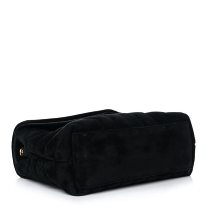 Saint Laurent Velvet Y Quilted Monogram Small Loulou Chain Satchel Black 4 of 13