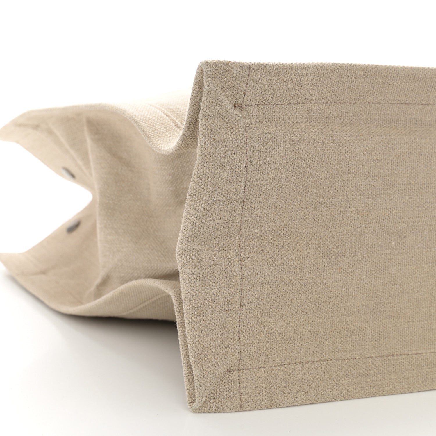 Saint Laurent Linen Calfskin Small Rive Gauche Tote Brown 9 of 13