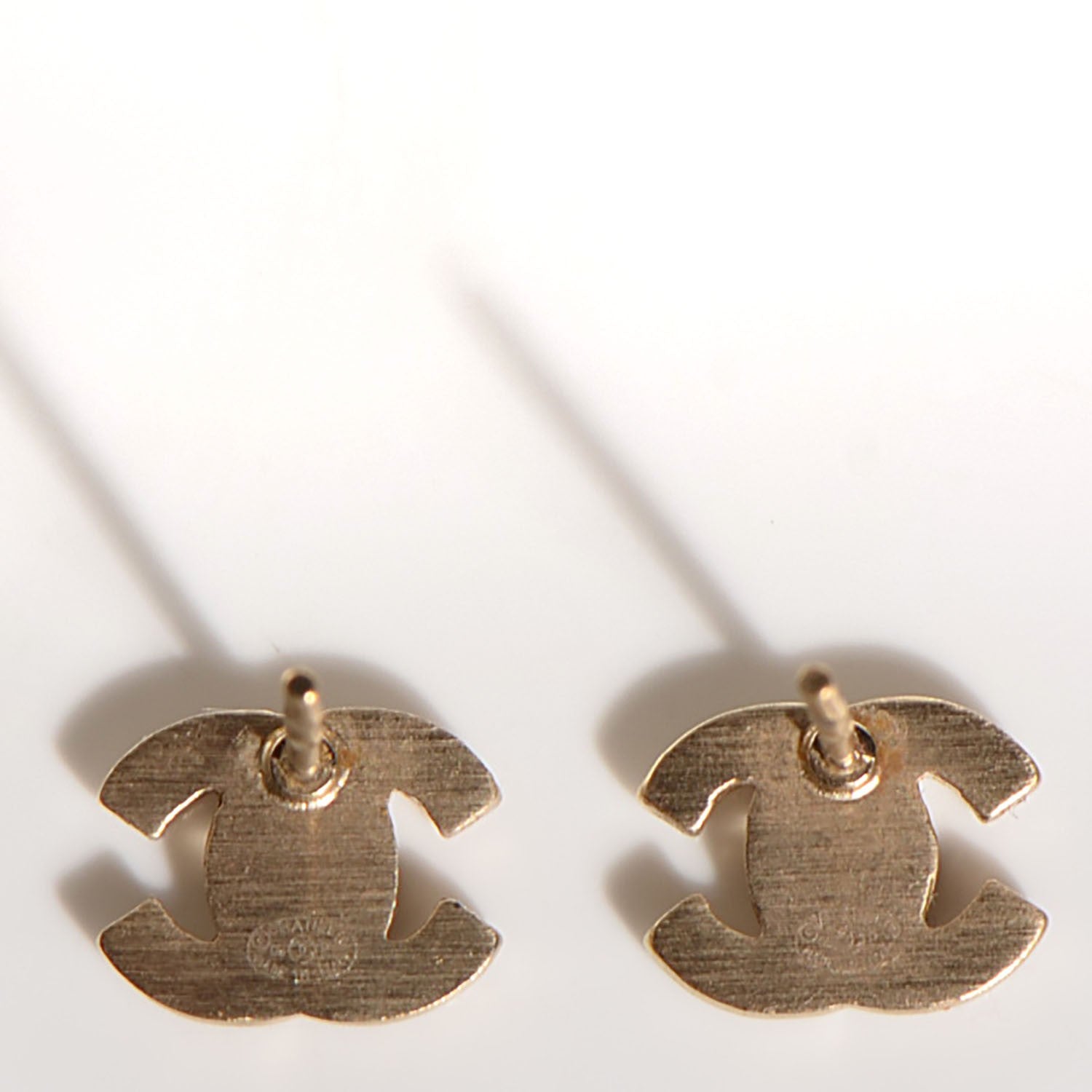 Chanel Crystal CC Earrings Gold 4 of 5