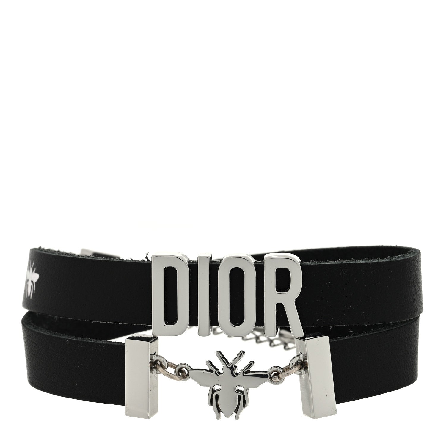 Christian Dior Calfskin Dior Bee Double Bracelet Black 1 of 4