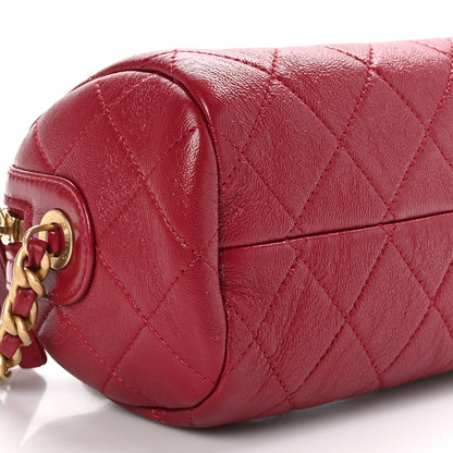 Chanel Shiny Lambskin Quilted Small Fashion Therapy Bowling Bag Rose 9 of 10