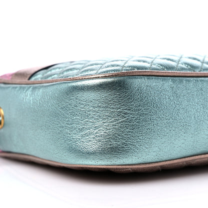 Gucci Laminated Nappa Trapuntata Small Zumi Shoulder Bag Rosa Lago Rame 8 of 9