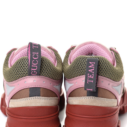 Gucci X SEGA Mesh Canvas Calfskin Womens Flashtrek Sneakers 36.5 Military Oatmeal Carmine Rose Ardesia 5 of 10
