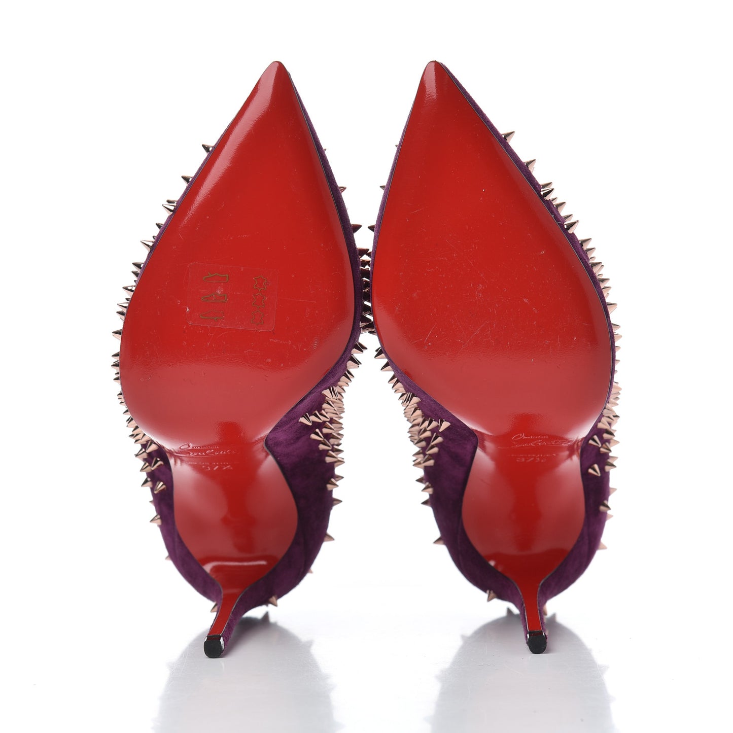 Veau Velours Studded Escarpic 100 Pumps 37.5 Merlot Copper